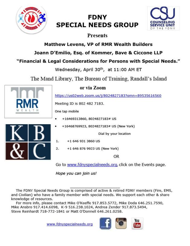 Financial and Legal Considerations for Persons with Special Needs